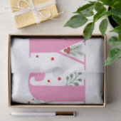 Roze Joy met kerstfoto voor bessen Tissuepapier (Geschenk)