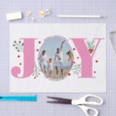 Roze Joy met kerstfoto voor bessen Tissuepapier (Craft)