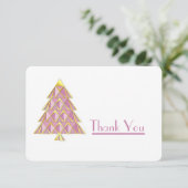 Roze Joyoux Noel Dankjewel Card Bedankkaart (Staand voorkant)