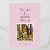 Roze Joyoux Noel Foto Kerst Kaart (Achterkant)