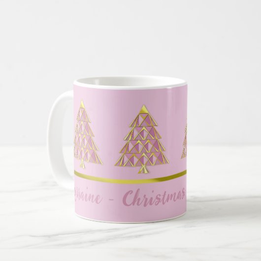 Roze Joyoux Noel Kerst Koffie Mok (Voorkant links)