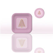 Roze Joyoux Noel Papier Bord Ronde Kartonnen Onderzetter