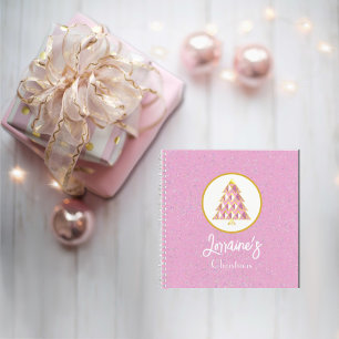 Roze Joyoux Noel Sparkling Spiral Notitieboek