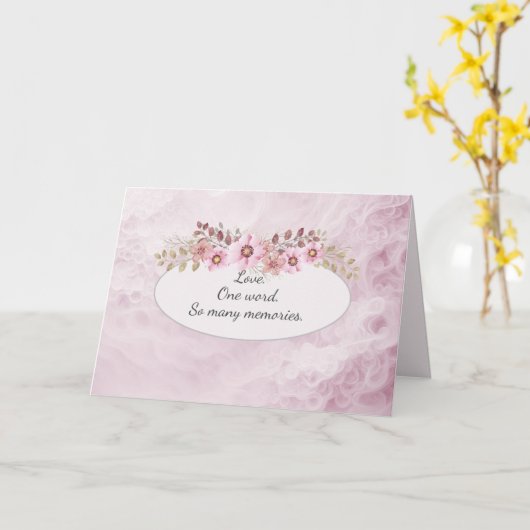 Roze Jubileum Abstract met tekst Kaart (Gele Bloem)