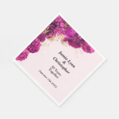 Roze Jubileum van Floral Wedding Napkins Servet (Hoek)