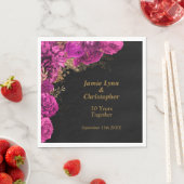 Roze Jubileum van Floral Wedding Napkins Servet (Insitu)