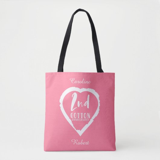 Roze Jubileum voor het tweede katoenhuwelijk Tote Bag (Voorkant)