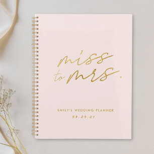 Roze juffrouw aan Mrs. Gepersonaliseerd brudal huw Planner