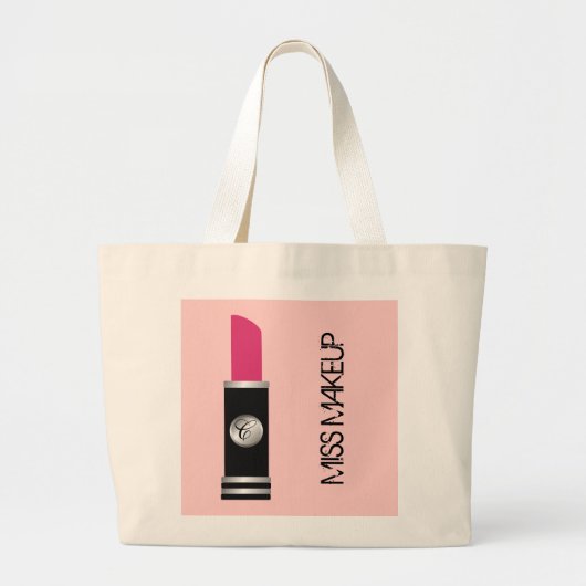 Roze juffrouw Makeup Canvas tas (Voorkant)