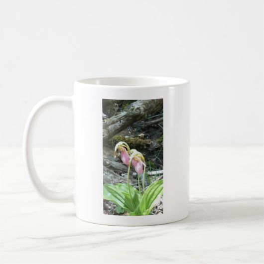 Roze juffrouw slipper orchidee koffiemok (Links)