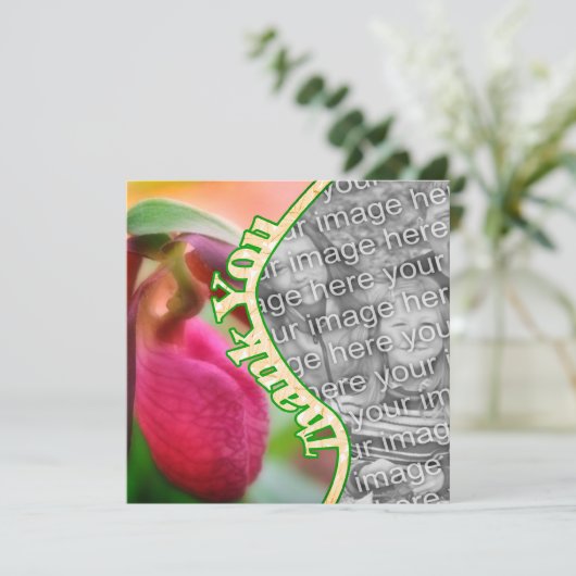 Roze juffrouw Slipper ventilator Hartelijk dank Bedankkaart (Staand voorkant)