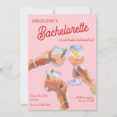 Roze juicht vrijgezellenfeest kaart (Voorkant)