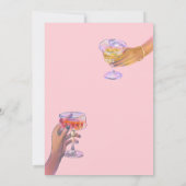 Roze juicht vrijgezellenfeest kaart (Achterkant)