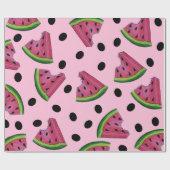 Roze Juicy Watermeloen Wedge Seeds Fruit Cadeaupapier (Vlak)