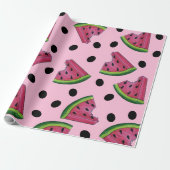 Roze Juicy Watermeloen Wedge Seeds Fruit Cadeaupapier (Uitgerold)