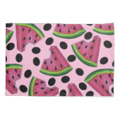 Roze Juicy Watermeloen Wedge Seeds Fruit Kussensloop (Achterkant)