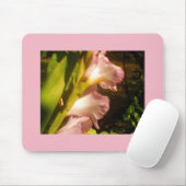 Roze juli Blooms Muismat (Met muis)