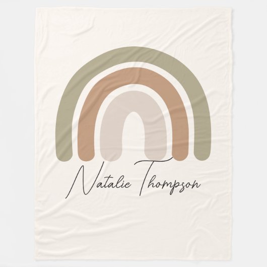 Roze jumbo-regenboog op een schattig monogram voor fleece deken (Voorkant)