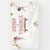 Roze Jump & Tumble Gymnastiek Verjaardagsfeest Spandoek (Verticaal)
