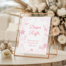 Roze Jungle Safari Luiers Raffle Bord