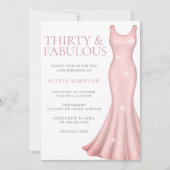 Roze jurk 30ste verjaardag kaart (Voorkant)