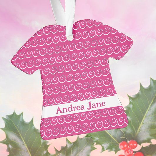 Roze jurk baby's eerste kerst ornament