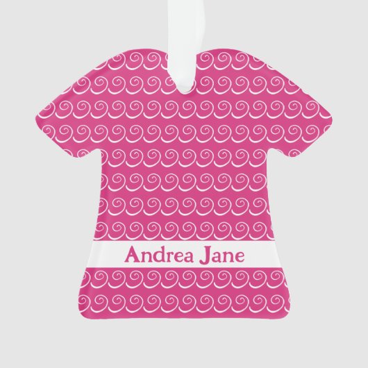 Roze jurk baby's eerste kerst ornament (voorkant)