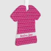 Roze jurk baby's eerste kerst ornament (voorkant)