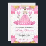 Roze Jurk Blonde Prinses Sweet 16 Kaart<br><div class="desc">Elegante waterverf blond haar prinses in roze jurk ontwerp met roze en gouden bloemen,  ballonnen en gouden glitter confetti.</div>