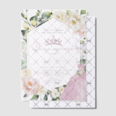 Roze Jurk Boho Floral Lijst Quinceañera Spaans Vellum Uitnodigingen (Offset (Uitnodiging))