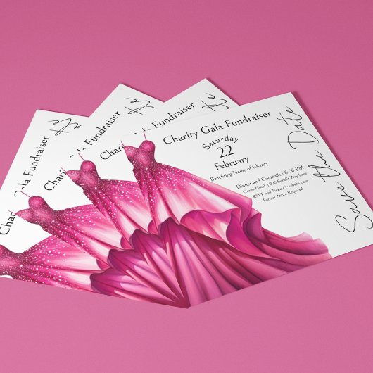 Roze Jurk Chairty Ball Gala Event Kaart