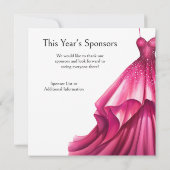 Roze Jurk Chairty Ball Gala Event Kaart (Achterkant)