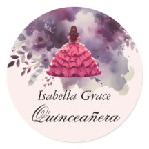 Roze jurk Quinceañera met waterverf paars