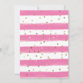 Roze jurk Rood haar Prinses Quinceanera Bedankkaart (Achterkant)