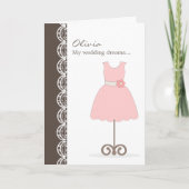  roze jurkje ben jij mijn Bloemenmeisje? Kaart (Voorkant)