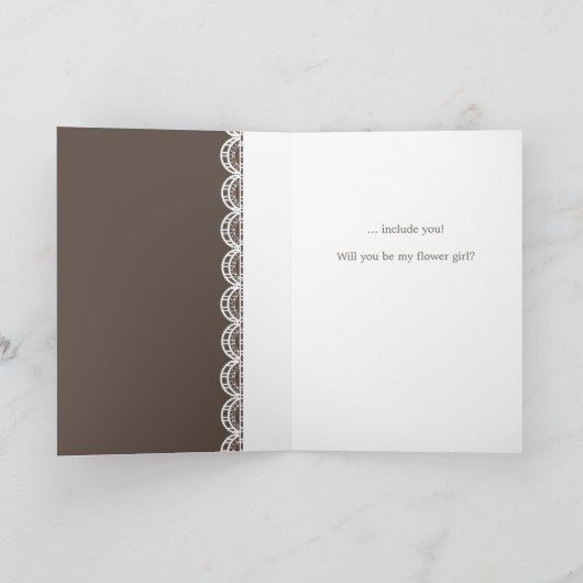  roze jurkje ben jij mijn Bloemenmeisje? Kaart (Binnen)