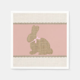 Roze & Jute Landelijke Konijn Pasen Baby Shower Servet