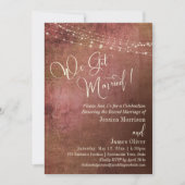 Roze & Jute oud-Hollands We Zijn Getrouwd Ontvangs Kaart (Voorkant)