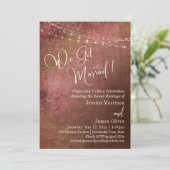 Roze & Jute oud-Hollands We Zijn Getrouwd Ontvangs Kaart (Staand voorkant)