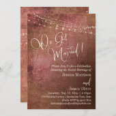 Roze & Jute oud-Hollands We Zijn Getrouwd Ontvangs Kaart (Voorkant / Achterkant)