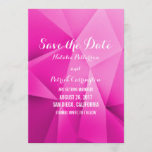 Roze juweeltonen Save the Date uitnodiging