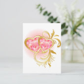 Roze juwelen briefkaart (Staand voorkant)