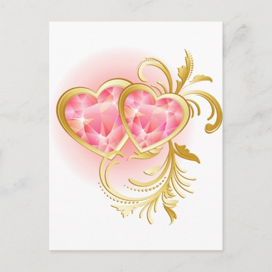Roze juwelen briefkaart (Voorkant)