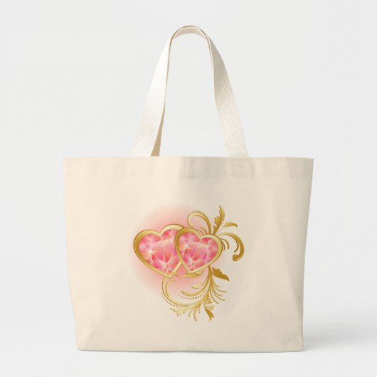 Roze juwelen grote tote bag (Voorkant)