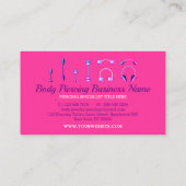 Roze juwelen neon stijlvolle body Piercing Klantenkaartje (Achterkant)