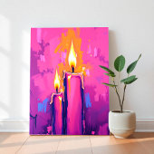 Roze Kaars Abstracte Wall Art Canvas Afdruk