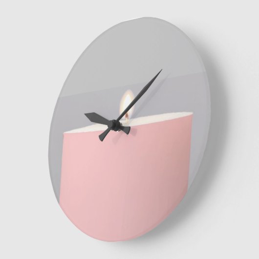 Roze kaars acryl grote klok (Hoek)