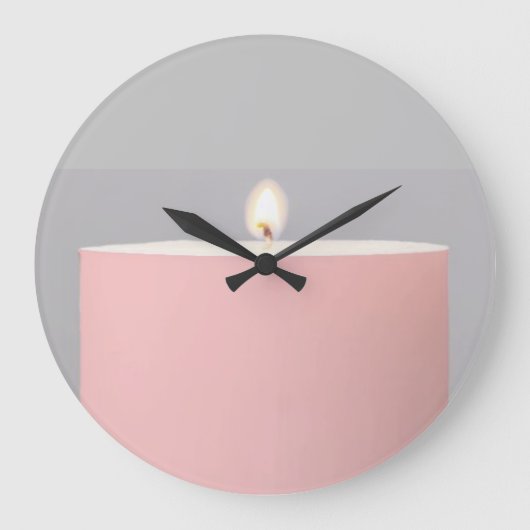 Roze kaars acryl grote klok (Voorkant)