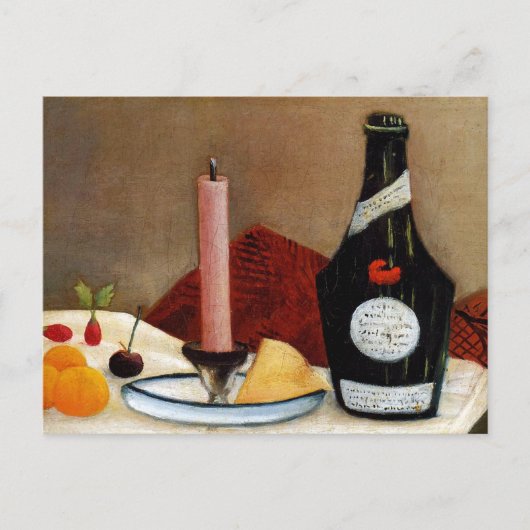 Roze kaars Henri Rousseau Stilleven Briefkaart (Voorkant)