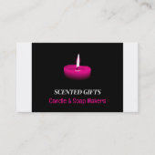 Roze kaars, kaars en zeep visitekaartje (Voorkant)